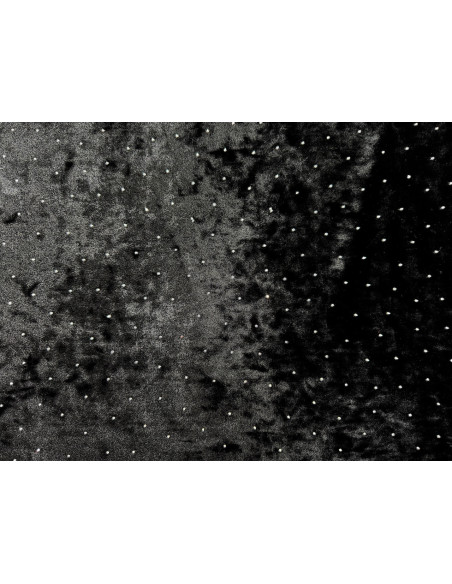Tissu Velours Glacé Extensible Noir petit pois Argenté de Qualité, Tissu au mètres, Tissu pas cher - Alltissus.com
