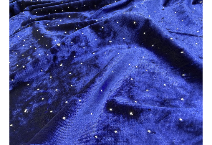 Tissu Velours Glacé Extensible Royal petit pois Argenté de Qualité, Tissu au mètres, Tissu pas cher - Alltissus.com