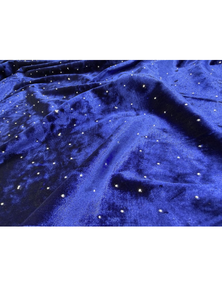 Tissu Velours Glacé Extensible Royal petit pois Argenté de Qualité, Tissu au mètres, Tissu pas cher - Alltissus.com
