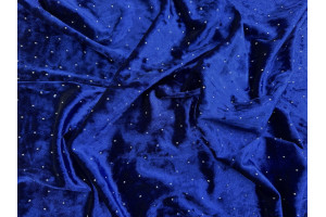 Tissu Velours Glacé Extensible Royal petit pois Argenté de Qualité, Tissu au mètres, Tissu pas cher - Alltissus.com 2