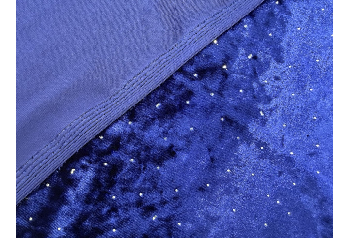 Tissu Velours Glacé Extensible Royal petit pois Argenté de Qualité, Tissu au mètres, Tissu pas cher - Alltissus.com