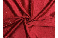 Tissu Velours Glacé Extensible Rouge petit pois Argenté de Qualité, Tissu au mètres, Tissu pas cher - Alltissus.com