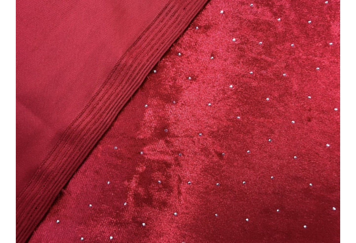 Tissu Velours Glacé Extensible Rouge petit pois Argenté de Qualité, Tissu au mètres, Tissu pas cher - Alltissus.com