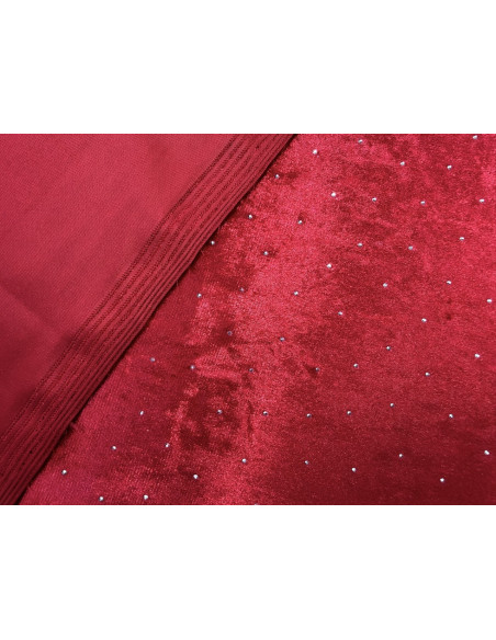 Tissu Velours Glacé Extensible Rouge petit pois Argenté de Qualité, Tissu au mètres, Tissu pas cher - Alltissus.com