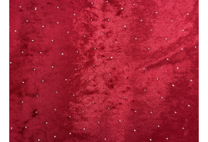 Tissu Velours Glacé Extensible Rouge petit pois Argenté de Qualité, Tissu au mètres, Tissu pas cher - Alltissus.com