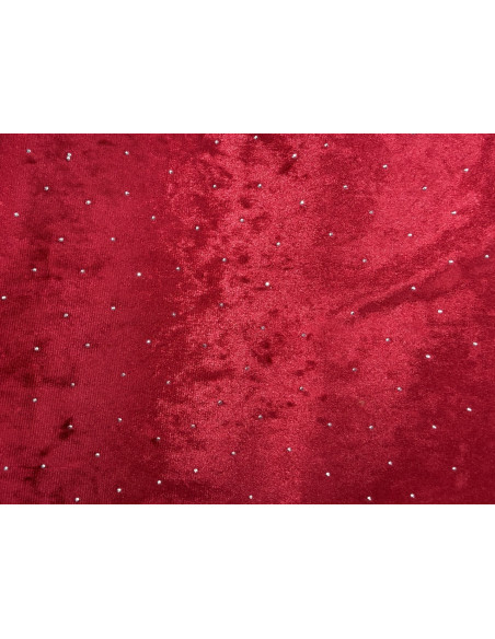 Tissu Velours Glacé Extensible Rouge petit pois Argenté de Qualité, Tissu au mètres, Tissu pas cher - Alltissus.com