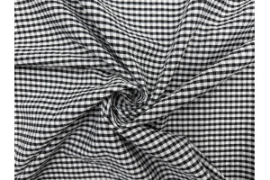 Tissu Seersucker Polycoton carreaux Noir de Qualité, Tissu au mètre, Tissu pas cher - Alltissus.com