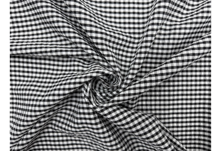 Tissu Seersucker Polycoton carreaux Noir de Qualité, Tissu au mètre, Tissu pas cher - Alltissus.com