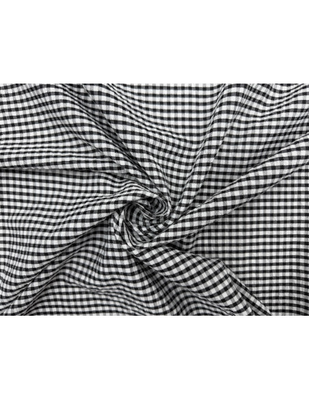 Tissu Seersucker Polycoton carreaux Noir de Qualité, Tissu au mètre, Tissu pas cher - Alltissus.com