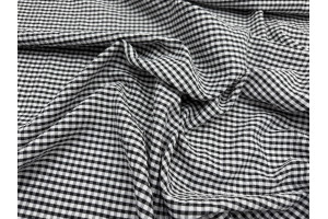 Tissu Seersucker Polycoton carreaux Noir de Qualité, Tissu au mètre, Tissu pas cher - Alltissus.com 2