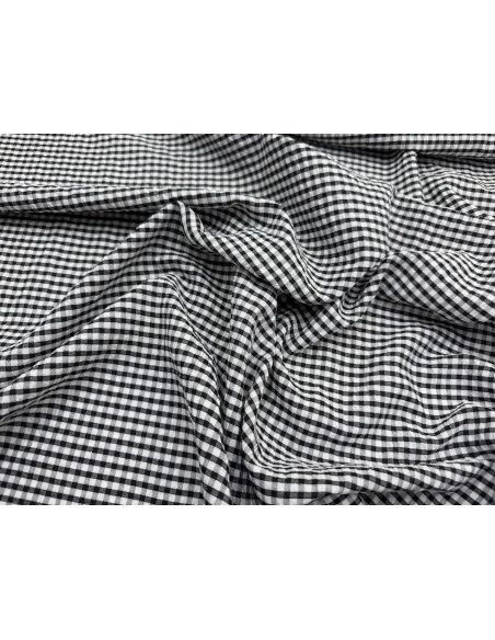 Tissu Seersucker Polycoton carreaux Noir de Qualité, Tissu au mètre, Tissu pas cher - Alltissus.com