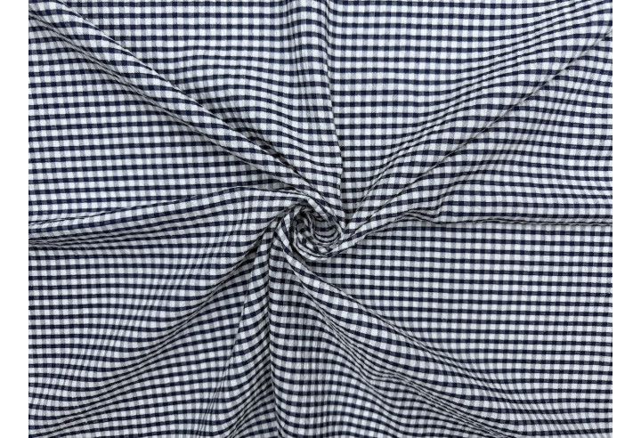 Tissu Seersucker Polycoton carreaux Marine de Qualité, Tissu au mètre, Tissu pas cher - Alltissus.com