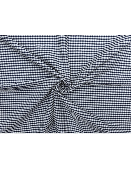 Tissu Seersucker Polycoton carreaux Marine de Qualité, Tissu au mètre, Tissu pas cher - Alltissus.com