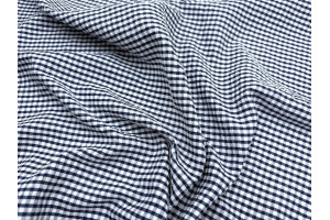 Tissu Seersucker Polycoton carreaux Marine de Qualité, Tissu au mètre, Tissu pas cher - Alltissus.com 2