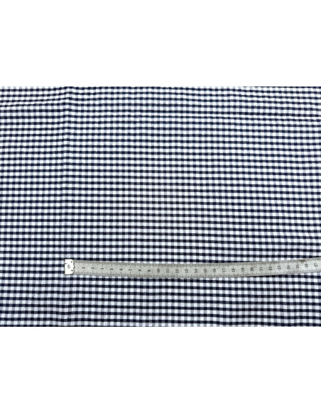 Tissu Seersucker Polycoton carreaux Marine de Qualité, Tissu au mètre, Tissu pas cher - Alltissus.com