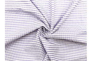 Tissu Seersucker Polycoton carreaux Lilas de Qualité, Tissu au mètre, Tissu pas cher - Alltissus.com