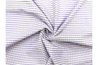 Tissu Seersucker Polycoton carreaux Lilas de Qualité, Tissu au mètre, Tissu pas cher - Alltissus.com