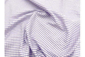 Tissu Seersucker Polycoton carreaux Lilas de Qualité, Tissu au mètre, Tissu pas cher - Alltissus.com 2