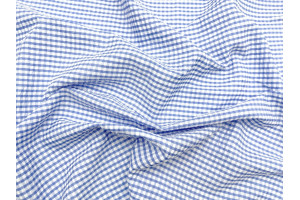 Tissu Seersucker Polycoton carreaux Bleu de Qualité, Tissu au mètre, Tissu pas cher - Alltissus.com 2