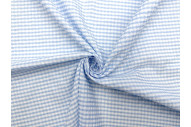 Tissu Seersucker Polycoton carreaux Bleu Ciel de Qualité, Tissu au mètre, Tissu pas cher - Alltissus.com