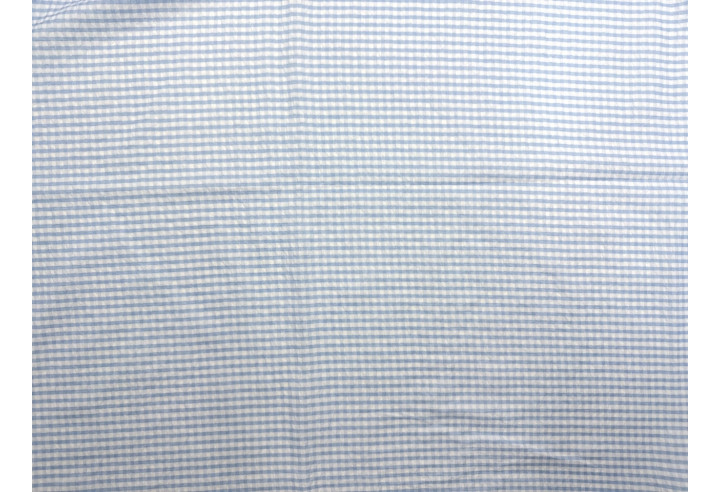 Tissu Seersucker Polycoton carreaux Bleu Ciel de Qualité, Tissu au mètre, Tissu pas cher - Alltissus.com