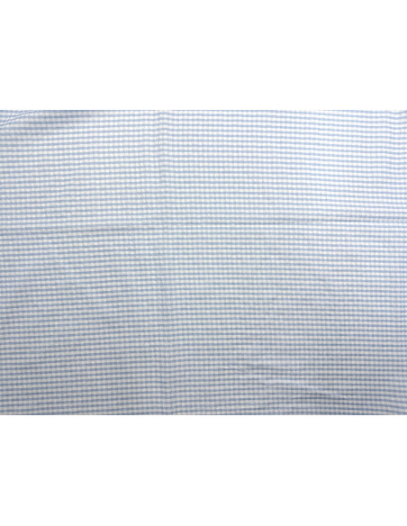 Tissu Seersucker Polycoton carreaux Bleu Ciel de Qualité, Tissu au mètre, Tissu pas cher - Alltissus.com