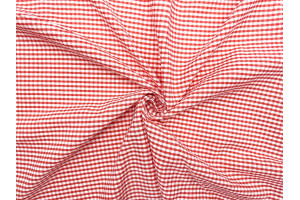 Tissu Seersucker Polycoton carreaux Orange de Qualité, Tissu au mètre, Tissu pas cher - Alltissus.com