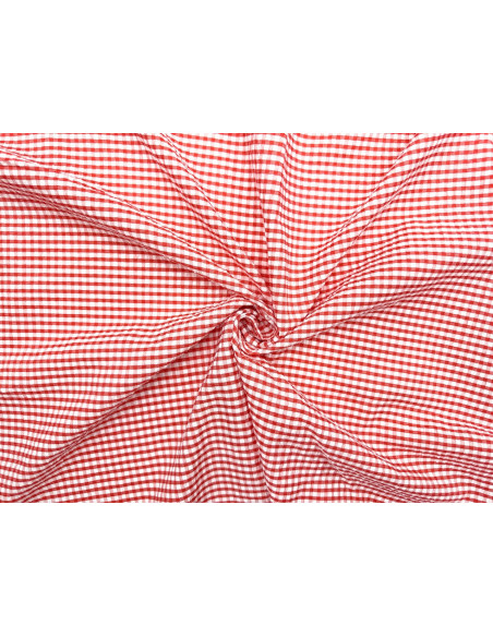 Tissu Seersucker Polycoton carreaux Orange de Qualité, Tissu au mètre, Tissu pas cher - Alltissus.com