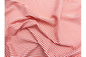 Tissu Seersucker Polycoton carreaux Orange de Qualité, Tissu au mètre, Tissu pas cher - Alltissus.com 2