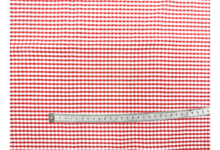 Tissu Seersucker Polycoton carreaux Orange de Qualité, Tissu au mètre, Tissu pas cher - Alltissus.com