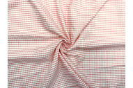 Tissu Seersucker Polycoton carreaux Corail de Qualité, Tissu au mètre, Tissu pas cher - Alltissus.com