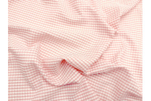 Tissu Seersucker Polycoton carreaux Corail de Qualité, Tissu au mètre, Tissu pas cher - Alltissus.com 2