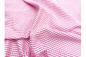 Tissu Seersucker Polycoton carreaux Fuchsia de Qualité, Tissu au mètre, Tissu pas cher - Alltissus.com 2