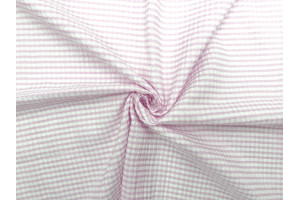Tissu Seersucker Polycoton carreaux Rose clair de Qualité, Tissu au mètre, Tissu pas cher - Alltissus.com