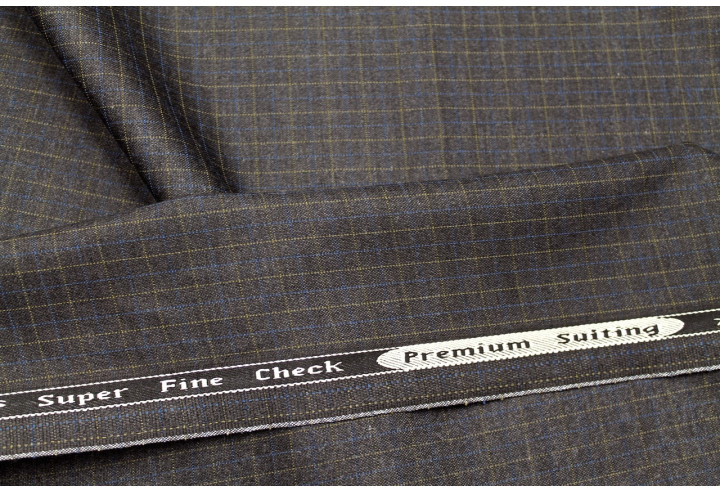 Tissu Costume Tailleur Gris foncé à carreaux Beige de Qualité, Tissu Au Mètre, Tissu pas cher - Alltissus.com