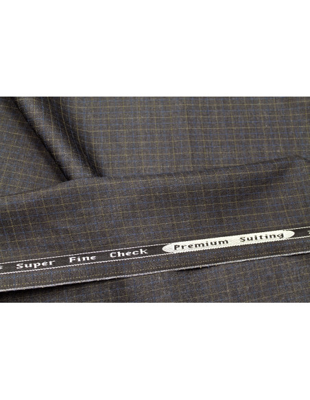 Tissu Costume Tailleur Gris foncé à carreaux Beige de Qualité, Tissu Au Mètre, Tissu pas cher - Alltissus.com