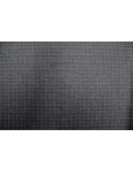 Tissu Costume Tailleur Gris foncé à carreaux Bleu de Qualité, Tissu Au Mètre, Tissu pas cher - Alltissus.com
