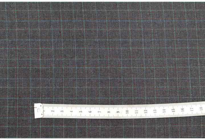 Tissu Costume Tailleur Gris foncé à carreaux Bleu de Qualité, Tissu Au Mètre, Tissu pas cher - Alltissus.com