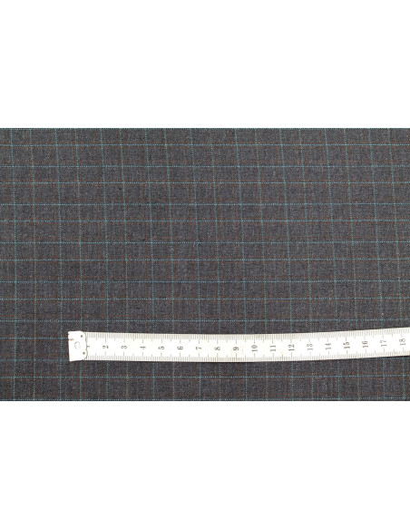 Tissu Costume Tailleur Gris foncé à carreaux Bleu de Qualité, Tissu Au Mètre, Tissu pas cher - Alltissus.com