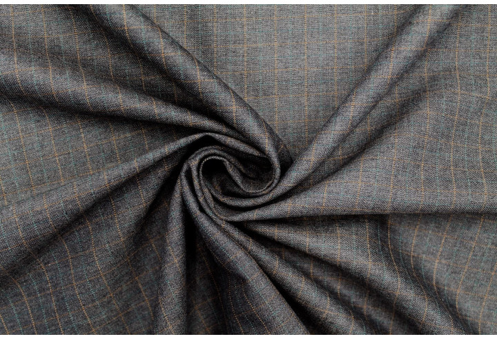 Tissu Costume Tailleur Gris foncé à carreaux Orange de Qualité, Tissu Au Mètre, Tissu pas cher - Alltissus.com
