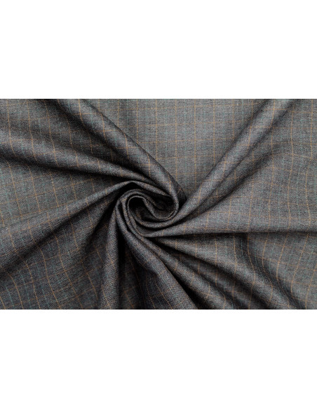 Tissu Costume Tailleur Gris foncé à carreaux Orange de Qualité, Tissu Au Mètre, Tissu pas cher - Alltissus.com
