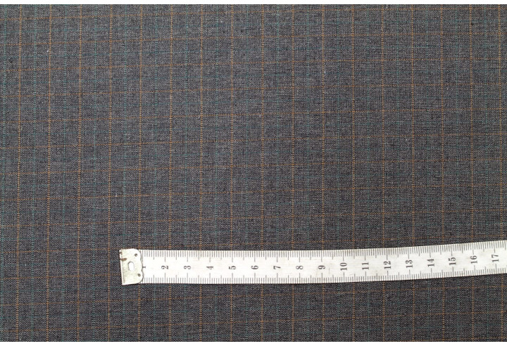 Tissu Costume Tailleur Gris foncé à carreaux Orange de Qualité, Tissu Au Mètre, Tissu pas cher - Alltissus.com