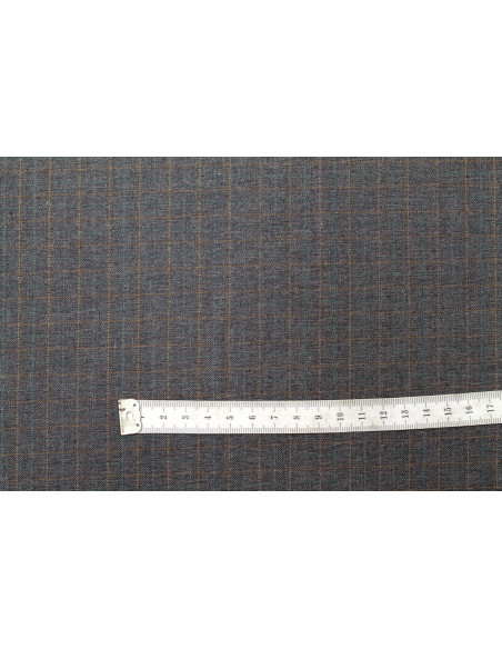Tissu Costume Tailleur Gris foncé à carreaux Orange de Qualité, Tissu Au Mètre, Tissu pas cher - Alltissus.com