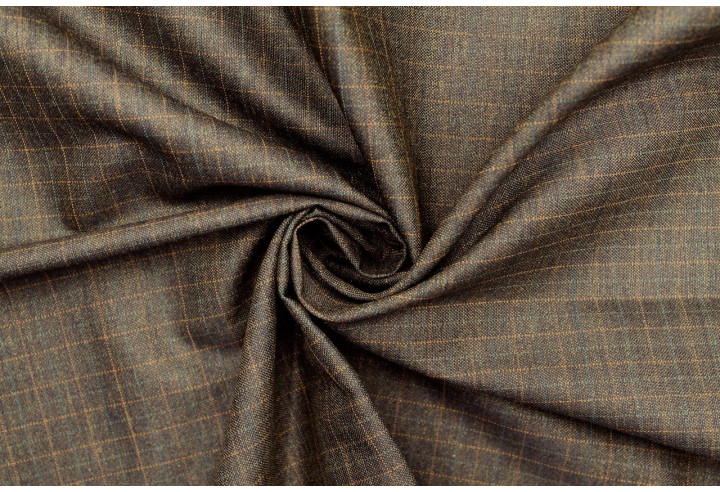 Tissu Costume Tailleur Marron à carreaux Orange de Qualité, Tissu Au Mètre, Tissu pas cher - Alltissus.com