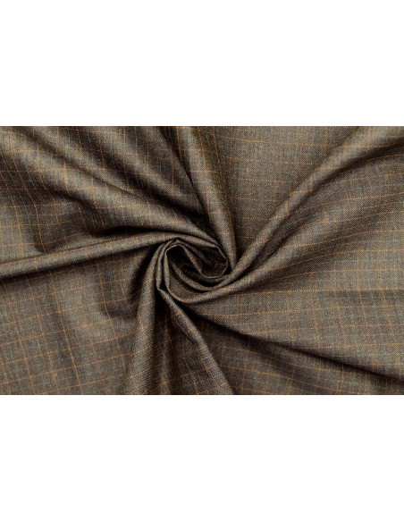 Tissu Costume Tailleur Marron à carreaux Orange de Qualité, Tissu Au Mètre, Tissu pas cher - Alltissus.com