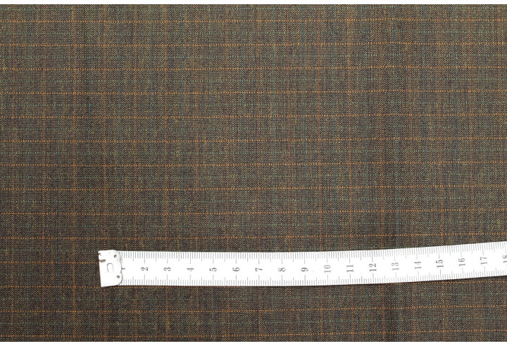 Tissu Costume Tailleur Marron à carreaux Orange de Qualité, Tissu Au Mètre, Tissu pas cher - Alltissus.com