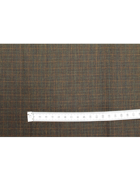 Tissu Costume Tailleur Marron à carreaux Orange de Qualité, Tissu Au Mètre, Tissu pas cher - Alltissus.com