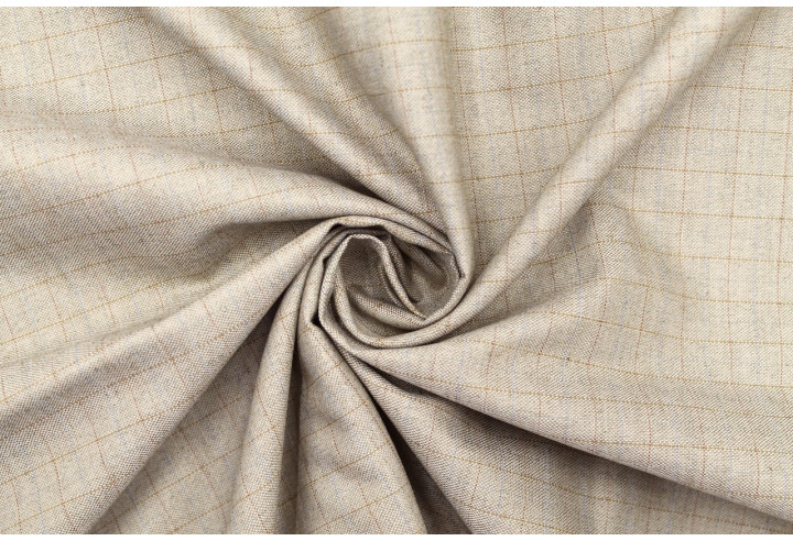 Tissu Costume Tailleur Beige à carreaux Camel/Bleu de Qualité, Tissu Au Mètre, Tissu pas cher - Alltissus.com