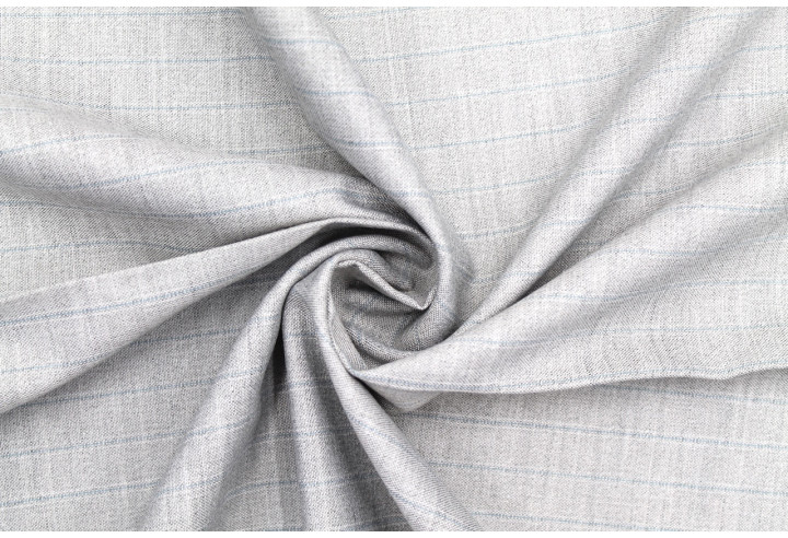 Tissu Costume Tailleur Gris clair à rayure Bleu de Qualité, Tissu Au Mètre, Tissu pas cher - Alltissus.com