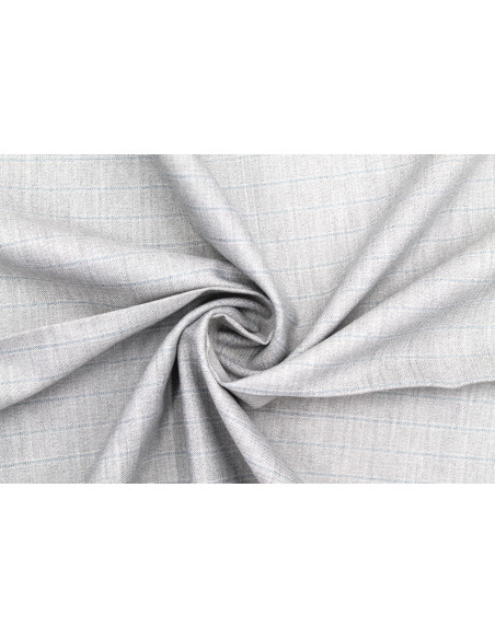 Tissu Costume Tailleur Gris clair à rayure Bleu de Qualité, Tissu Au Mètre, Tissu pas cher - Alltissus.com